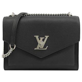【Louis Vuitton 路易威登】LV M51418 品牌LV轉釦小牛皮三用肩斜翻蓋鍊包.黑(現貨)