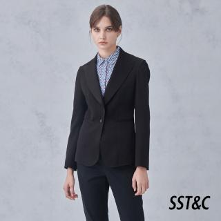 【SST&C 最後55折】黑色劍領羊毛休閒版西裝外套8162212001