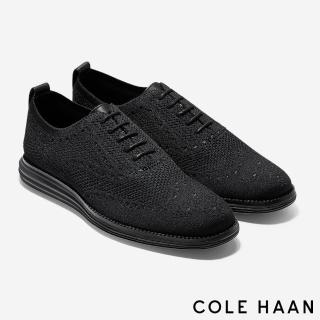 【Cole Haan】OG 針織網面休閒牛津鞋 男鞋(純黑-C28443)