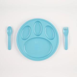 【玉米田】PLA幼兒餐具-熊掌盤叉匙組(PLA 聚乳酸 玉米 無毒 嬰兒餐具)