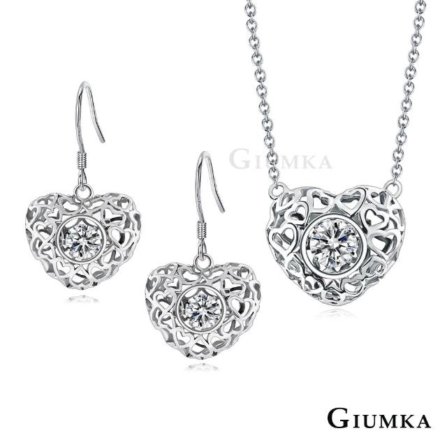 【GIUMKA】純銀項鍊．耳環．套組．心心相印．跳舞石(新年禮物)