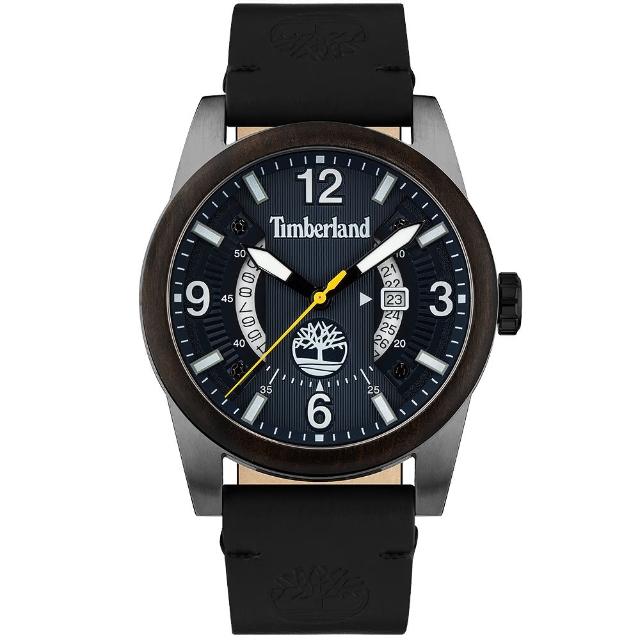 【Timberland】天柏嵐 美式木紋街頭風手錶-黑/43mm 畢業禮物(TDWGB2103403)