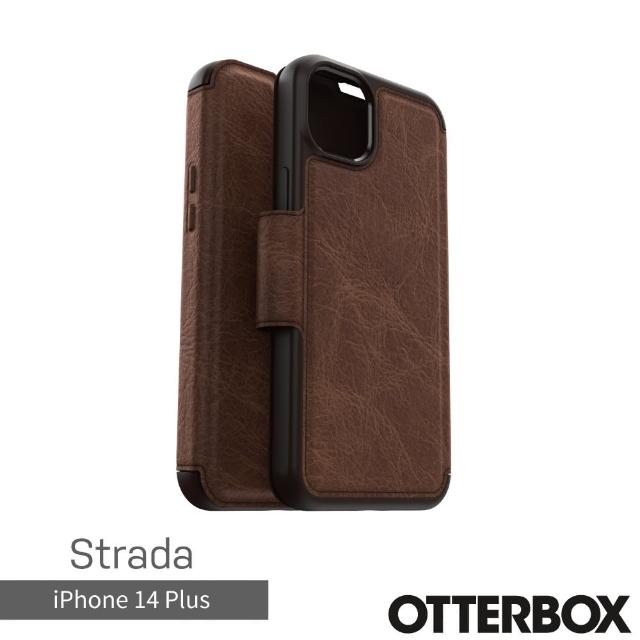 【OtterBox】iPhone 14 Plus 6.7吋 Strada步道者系列真皮掀蓋保護殼(棕)