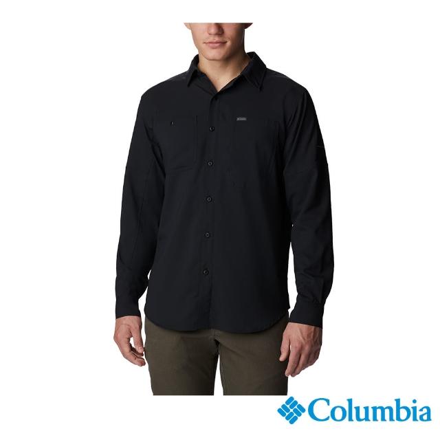 【Columbia 哥倫比亞 官方旗艦】男款- Omni-Wick快排防曬50長袖襯衫-黑色(UAE16830BK / 2022年秋冬商品)