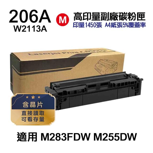 【Ninestar】HP W2113A 206A 紅色 高印量副廠碳粉匣 含晶片 適用 M283FDW M255DW
