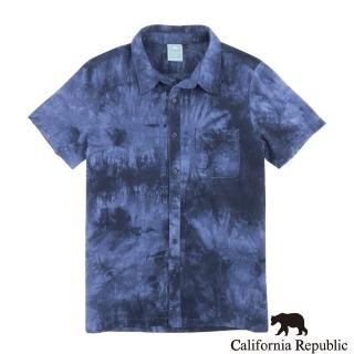 【California Republic】加州熊夏日休閒渲染短袖男襯衫