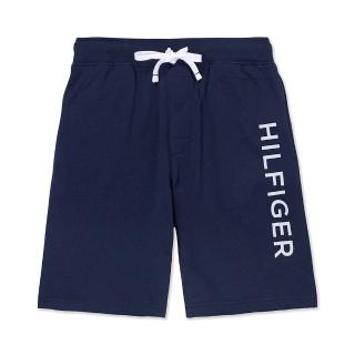 【Tommy Hilfiger】TOMMY 經典印刷文字圖案棉短褲 休閒褲-深藍色(平輸品)
