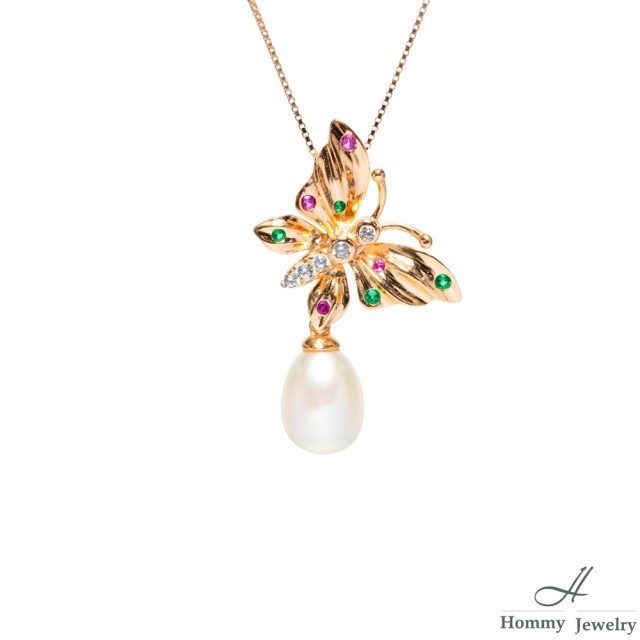 【Hommy Jewelry】Pure Pearl Rococo 揮舞幸福頂級珍珠墜飾(珍珠)