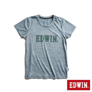 【EDWIN】女裝 涼感圓領短袖T恤(灰藍色)
