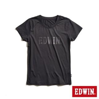 【EDWIN】女裝 涼感圓領短袖T恤(黑色)