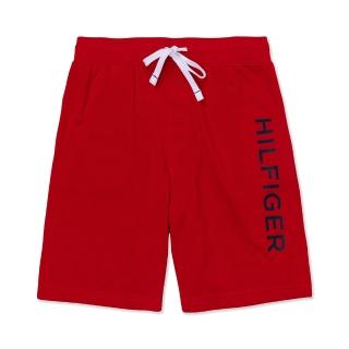 【Tommy Hilfiger】TOMMY 經典印刷文字圖案棉短褲 休閒褲-紅色(平輸品)