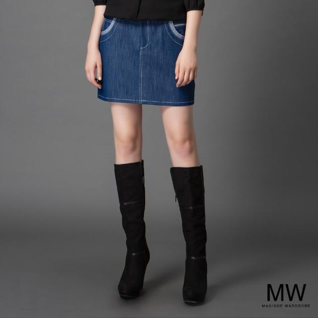 【MAGIQUE WARDROBE】A字雙口袋牛仔短裙(2色)