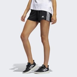 【adidas 愛迪達】Pacer 3S WVN 女 短褲 亞洲版 運動 訓練 慢跑 舒適 有型 吸濕 排汗 黑(GH8146)