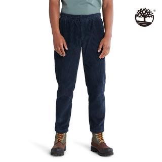 【Timberland】男款深藍色有機棉燈芯絨多口袋休閒長褲(A5XAD433)
