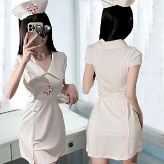 【流行E線】M/L護士服 短袖洋裝護士服 純色性感護士服(MA7345)