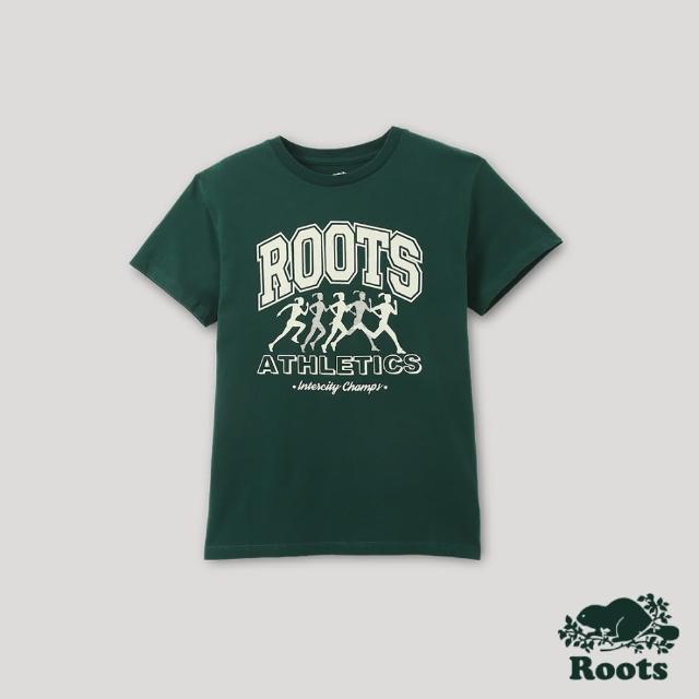 【Roots】Roots女裝-運動派對系列 城市跑者短袖T恤(綠色)