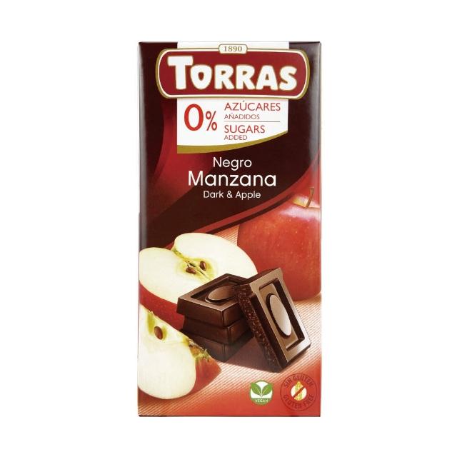 即期品【TORRAS 多樂】蘋果夾心醇黑巧克力(75G 無加糖/麥芽糖醇/素食巧克力 2025/06/05)