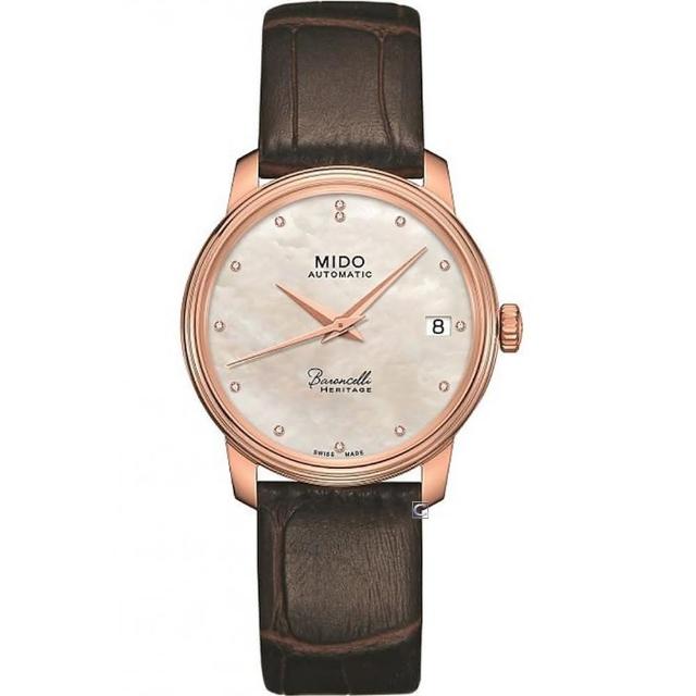 【MIDO 美度 官方授權】BARONCELLI 永恆系列 珍珠貝時尚機械腕錶(M0272073610600)