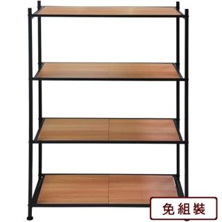 【AS雅司設計】內莉四層木紋色小木板置物架-77.5x28x108cm兩色可選