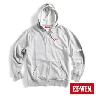 【EDWIN】男裝 網路獨家↘率性風格LOGO連帽拉T外套(麻灰色)