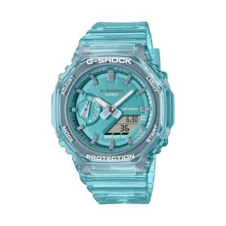 【CASIO 卡西歐】G-SHOCK 晶透時尚 偏光藍 半透明 八角形錶殼 GMA-S2100SK-2A