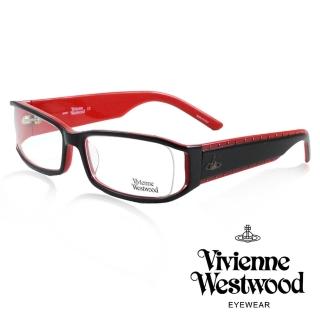 【Vivienne Westwood】光學鏡框英倫龐克風-黑/紅187 02(黑紅-VW187 02)
