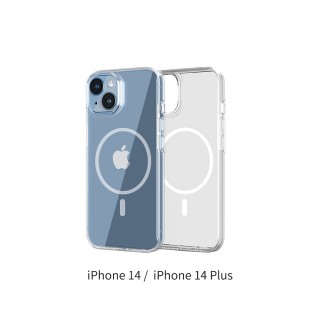 【Choetech】iPhone 14 Plus 透明磁吸矽膠防摔手機殼(磁吸來電 充電拍檔)