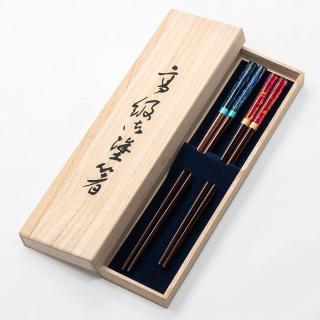 【若狹塗】日本製 炫貝 筷子 夫妻筷 日本筷子(2入禮盒組)