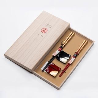 【若狹塗】月夜 日本 漆筷 夫妻筷 日本筷子 筷子(2入禮盒組)