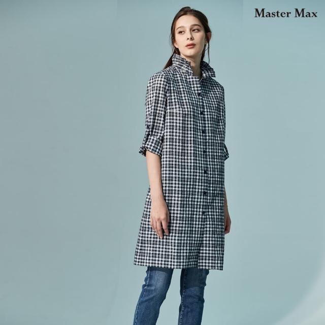 【Master Max】泡泡布方格七分袖長版襯衫(8227004)