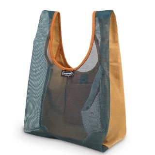 【murmur】網狀拼接帆布-凹豆(購物袋.環保袋.可收納.便當包)