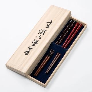 【若狹塗】日本製 皇家曙光 筷子 2入禮盒組 夫妻筷(日本 筷子)