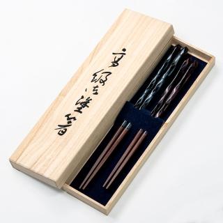 【若狹塗】日本製 仙境 筷子 2入禮盒組 夫妻筷(日本 筷子)