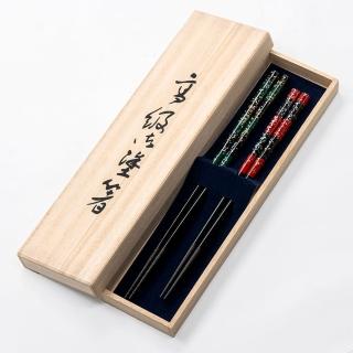 【若狹塗】日本製 鐸美 鑲貝漆 筷子 夫妻筷 日本筷子(2入禮盒組)
