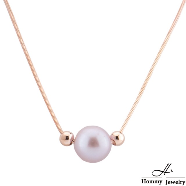 【Hommy Jewelry】Pure Pearl Pink 浪漫柔光珍珠項鍊(珍珠)