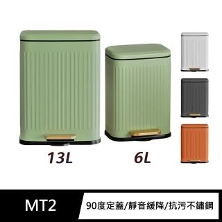 【FJ】精美輕奢緩降抗汙腳踏垃圾桶MT2(小款6L款)