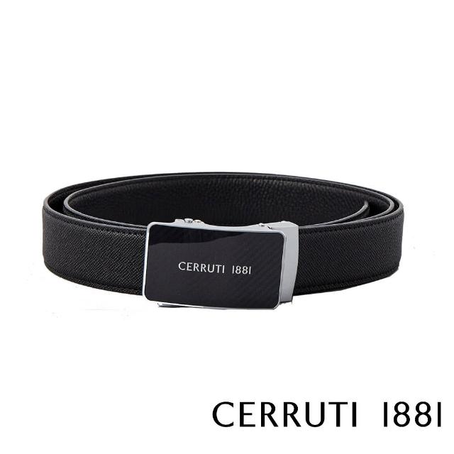 【Cerruti 1881】義大利頂級小牛皮皮帶 CECT05471M(黑色 贈原廠送禮提袋)