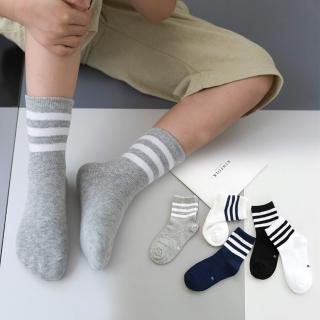 【優貝選】學院風簡約 舒適學生童襪5入套組