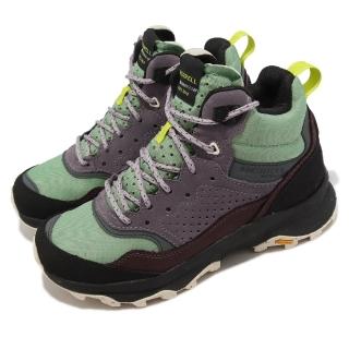 【MERRELL】戶外鞋 Speed Solo Mid WP 男鞋 紫色 綠 襪套式 防水 登山 郊山 運動鞋(ML005098)