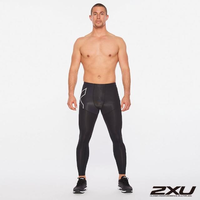 【2XU】男 中階運動涼感壓縮長褲(黑/反光銀)