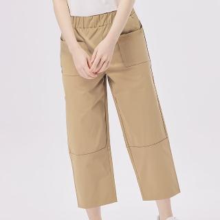 【moz】瑞典 駝鹿 100%棉 舒適 莫蘭迪 修身 鬆緊 口袋褲(奶茶)