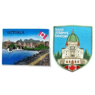 【A-ONE 匯旺】加拿大維多利亞海邊紀念品磁鐵+加拿大 聖若瑟聖堂袖標2件組文青吸鐵 網紅打卡地(C80+259)