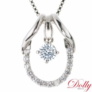 【DOLLY】0.30克拉 14K金輕珠寶完美車工鑽石項鍊(028)