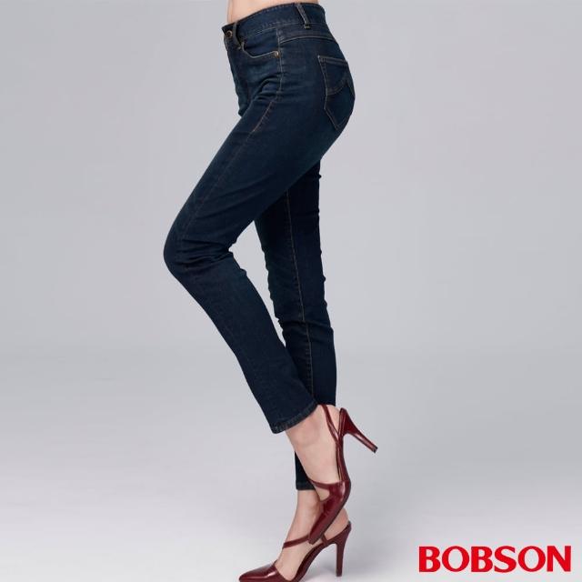 【BOBSON】女款日本設計師黑標窄管褲(BSR031-LG)