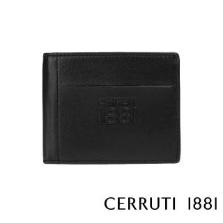 【Cerruti 1881】義大利頂級小牛皮8卡短夾皮夾 CEPU05716M(黑色 贈原廠送禮提袋)
