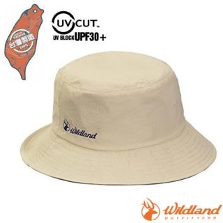 【Wildland 荒野】中性抗UV雙面漁夫帽.圓盤帽.防曬帽.遮陽帽(W1075-83 白卡其)