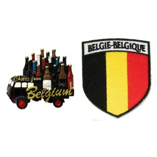 【A-ONE 匯旺】比利時啤酒彩色磁鐵+比利時盾牌臂章2件組網紅打卡地標(C129+2)