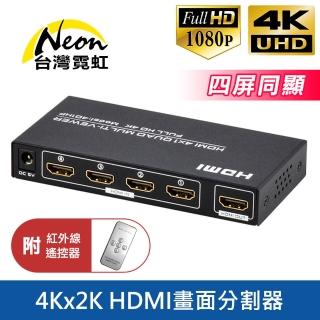 【台灣霓虹】4Kx2K HDMI四進一出畫面分割器