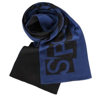 【agnes b.】SPORT b.logo 圍巾(藍黑)