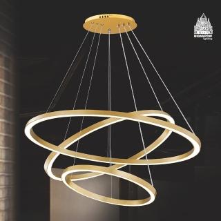 【必登堡】晨熙吊燈 100+80+60cm B560091(餐吊燈/現代/簡約/美式/金色/LED/輕奢/樓中樓/挑高/複式)